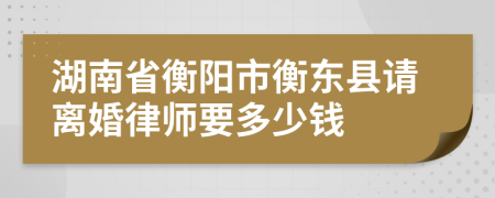 湖南省衡阳市衡东县请离婚律师要多少钱