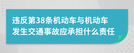 违反第38条机动车与机动车发生交通事故应承担什么责任