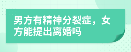 男方有精神分裂症，女方能提出离婚吗