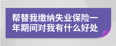 帮替我缴纳失业保险一年期间对我有什么好处