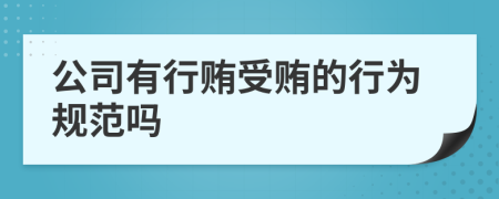 公司有行贿受贿的行为规范吗