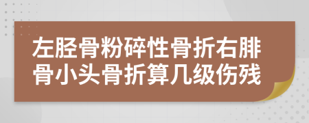 左胫骨粉碎性骨折右腓骨小头骨折算几级伤残