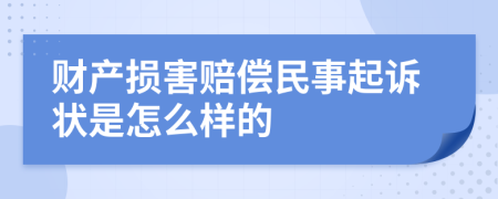 财产损害赔偿民事起诉状是怎么样的
