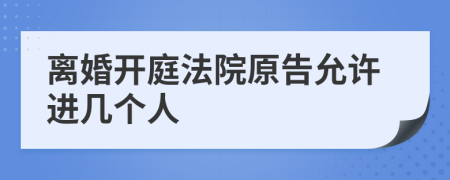 离婚开庭法院原告允许进几个人