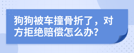 狗狗被车撞骨折了，对方拒绝赔偿怎么办？