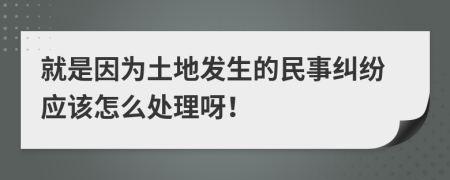 就是因为土地发生的民事纠纷应该怎么处理呀！