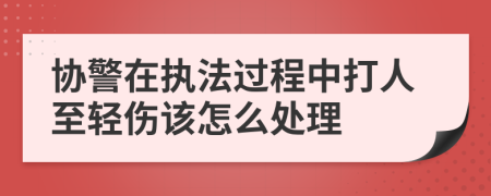 协警在执法过程中打人至轻伤该怎么处理