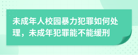 未成年人校园暴力犯罪如何处理，未成年犯罪能不能缓刑