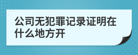 公司无犯罪记录证明在什么地方开