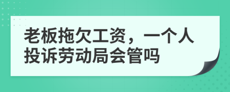 老板拖欠工资，一个人投诉劳动局会管吗