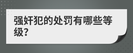 强奸犯的处罚有哪些等级？