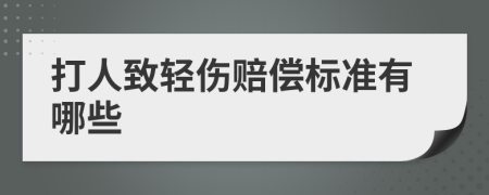 打人致轻伤赔偿标准有哪些