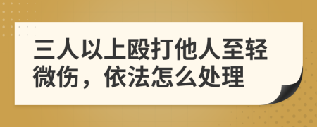 三人以上殴打他人至轻微伤，依法怎么处理