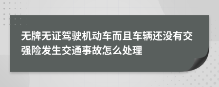 无牌无证驾驶机动车而且车辆还没有交强险发生交通事故怎么处理