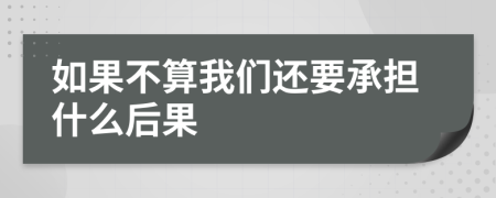 如果不算我们还要承担什么后果