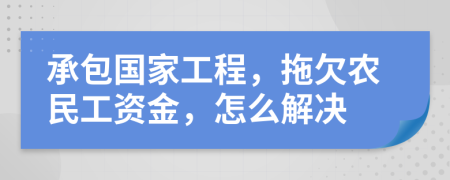 承包国家工程，拖欠农民工资金，怎么解决