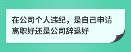 在公司个人违纪，是自己申请离职好还是公司辞退好