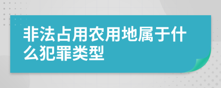 非法占用农用地属于什么犯罪类型