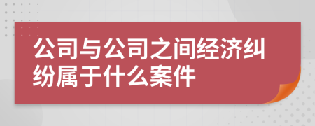 公司与公司之间经济纠纷属于什么案件