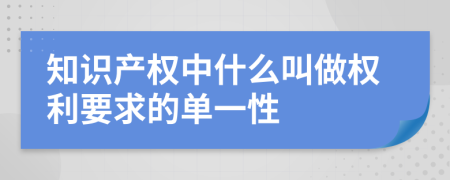 知识产权中什么叫做权利要求的单一性