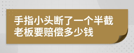 手指小头断了一个半截老板要赔偿多少钱