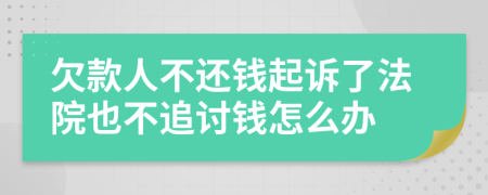 欠款人不还钱起诉了法院也不追讨钱怎么办