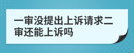 一审没提出上诉请求二审还能上诉吗