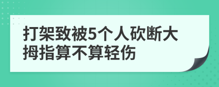 打架致被5个人砍断大拇指算不算轻伤