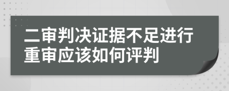 二审判决证据不足进行重审应该如何评判