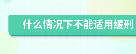 什么情况下不能适用缓刑