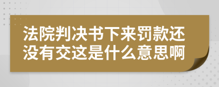 法院判决书下来罚款还没有交这是什么意思啊