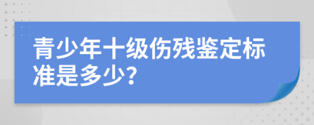 青少年十级伤残鉴定标准是多少？