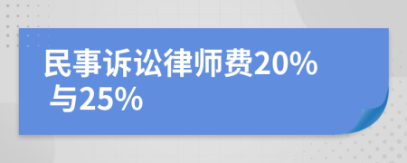 民事诉讼律师费20% 与25%