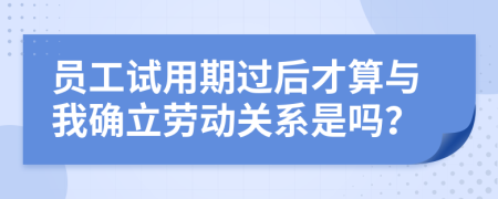 员工试用期过后才算与我确立劳动关系是吗？