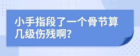 小手指段了一个骨节算几级伤残啊？