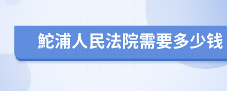 鮀浦人民法院需要多少钱