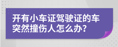 开有小车证驾驶证的车突然撞伤人怎么办？