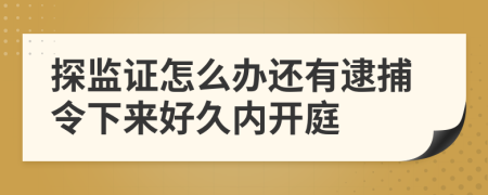 探监证怎么办还有逮捕令下来好久内开庭