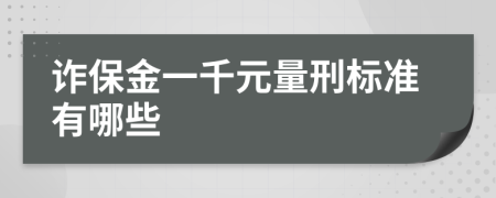 诈保金一千元量刑标准有哪些