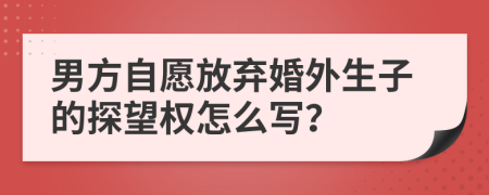 男方自愿放弃婚外生子的探望权怎么写？