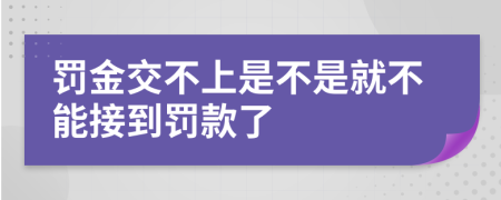 罚金交不上是不是就不能接到罚款了