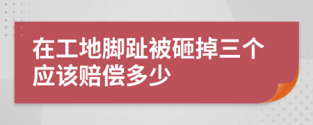 在工地脚趾被砸掉三个应该赔偿多少