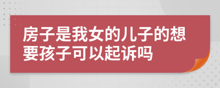 房子是我女的儿子的想要孩子可以起诉吗