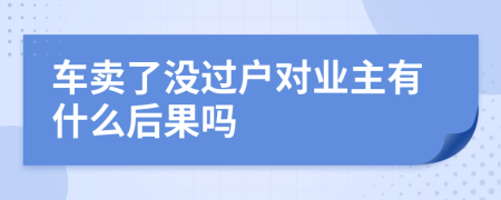 车卖了没过户对业主有什么后果吗