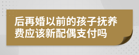 后再婚以前的孩子抚养费应该新配偶支付吗