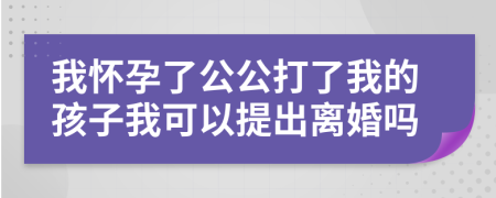 我怀孕了公公打了我的孩子我可以提出离婚吗