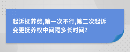起诉抚养费,第一次不行,第二次起诉变更抚养权中间隔多长时间?