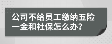 公司不给员工缴纳五险一金和社保怎么办？