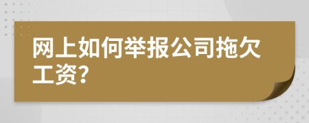 网上如何举报公司拖欠工资？