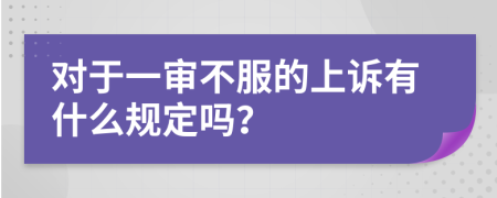 对于一审不服的上诉有什么规定吗？